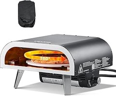 Libros de pizza en horno de exterior
