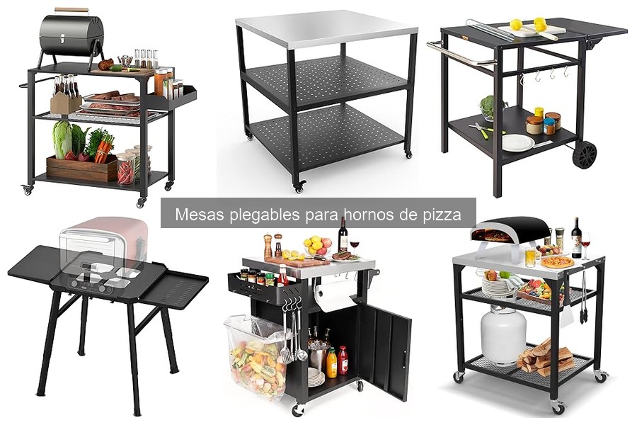 Ajustar la altura de mesas plegables para horno de pizza