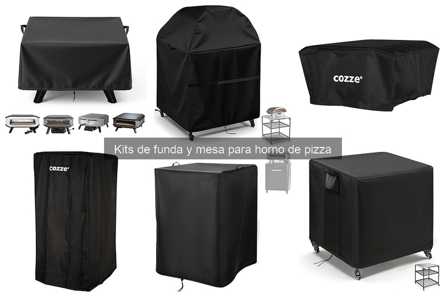 ** Guía de instalación y uso de kits de funda y mesa para horno de pizza