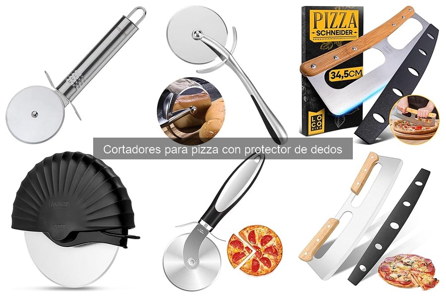 Guía de uso del cortador de pizza con protector de dedos